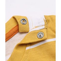Babyhug 100% Cotton Knit Full Sleeves Tshirts With Daddy Is My Hero Print Pack Of 3 - Navy Blue Mustard & Orange