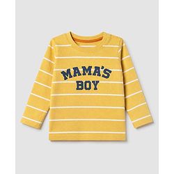 Babyhug 100% Cotton Knit Full Sleeves Tshirts With Daddy Is My Hero Print Pack Of 3 - Navy Blue Mustard & Orange
