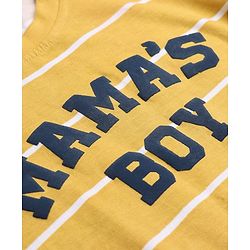 Babyhug 100% Cotton Knit Full Sleeves Tshirts With Daddy Is My Hero Print Pack Of 3 - Navy Blue Mustard & Orange