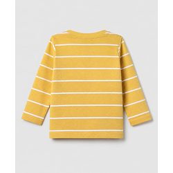 Babyhug 100% Cotton Knit Full Sleeves Tshirts With Daddy Is My Hero Print Pack Of 3 - Navy Blue Mustard & Orange