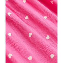 Babyhug Single Jersey Knit Half Sleeves Frock with Heart & Cherry Print - Pink Purple