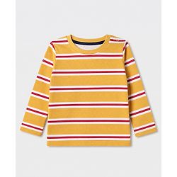 Babyhug 100% Cotton Knit Full Sleeves Tshirts With New York 25 Print Pack Of 3 - Navy Blue Mustard & White