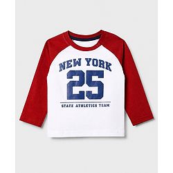Babyhug 100% Cotton Knit Full Sleeves Tshirts With New York 25 Print Pack Of 3 - Navy Blue Mustard & White