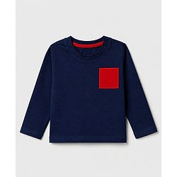 Babyhug 100% Cotton Knit Full Sleeves Tshirts With New York 25 Print Pack Of 3 - Navy Blue Mustard & White
