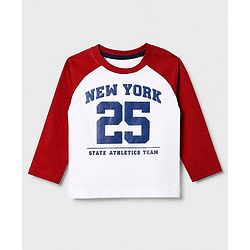 Babyhug 100% Cotton Knit Full Sleeves Tshirts With New York 25 Print Pack Of 3 - Navy Blue Mustard & White