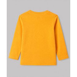 Babyhug 100% Cotton Knit Full Sleeves Striped T-Shirts with California 86 Championship Text Print Pack of 3 - Light Blue, Mustard, Blue