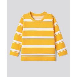Babyhug 100% Cotton Knit T-Shirt with Full Sleeves and Construction Vehicles Print Pack of 3 - Blue Yellow White