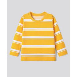 Babyhug 100% Cotton Knit T-Shirt with Full Sleeves and Construction Vehicles Print Pack of 3 - Blue Yellow White