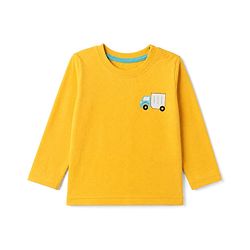 Babyhug 100% Cotton Knit Full Sleeves T-Shirts with Construction Vehicles Print Pack of 3 in Yellow Green