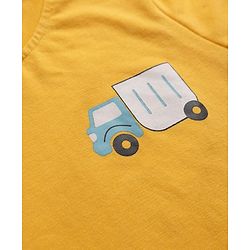 Babyhug 100% Cotton Knit Full Sleeves T-Shirts with Construction Vehicles Print Pack of 3 in Yellow Green