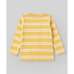 Babyhug 100% Cotton Knit T-Shirts with Full Sleeves and Construction Vehicles Print Pack of 3 - Yellow White Navy Blue