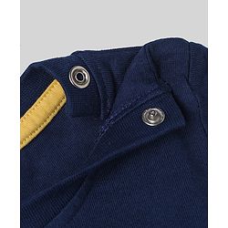 Babyhug 100% Cotton Knit T-Shirts with Full Sleeves and Construction Vehicles Print Pack of 3 - Yellow White Navy Blue