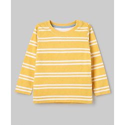 Babyhug 100% Cotton Knit T-Shirts with Full Sleeves and Construction Vehicles Print Pack of 3 - Yellow White Navy Blue