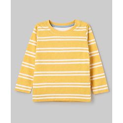 Babyhug 100% Cotton Knit T-Shirts with Full Sleeves and Construction Vehicles Print Pack of 3 - Yellow White Navy Blue
