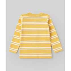 Babyhug 100% Cotton Knit T-Shirts with Full Sleeves and Construction Vehicles Print Pack of 3 - Yellow White Navy Blue