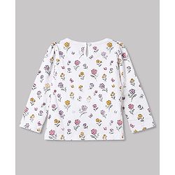 Babyhug 100% Cotton Knit T-Shirts with Full Sleeves and Floral Bunny Print Pack of 3 - Mint Green White Lavender