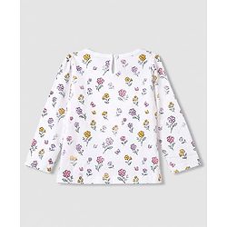 Babyhug 100% Cotton Knit T-Shirts with Full Sleeves and Floral Bunny Print Pack of 3 - Mint Green White Lavender