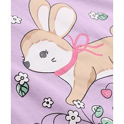 Babyhug 100% Cotton Knit T-Shirts with Full Sleeves and Floral Bunny Print Pack of 3 - Mint Green White Lavender