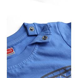 Babyhug 100% Cotton Knit Full Sleeves T-Shirt & Pyjama Night Suit With Tiger & Basket Ball Print - Blue