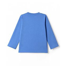 Babyhug 100% Cotton Knit Full Sleeves T-Shirt & Pyjama Night Suit With Tiger & Basket Ball Print - Blue