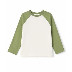 Babyhug 100% Cotton Knit Full Sleeves T-Shirt & Striped Pyjama Nightsuit with Mini Saur Print - Green