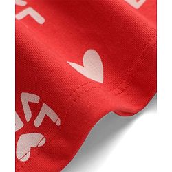 Babyhug Cotton Interlock Knit Half Sleeves Frocks With Heart & Love Print Pack of 2  - Red & Navy Blue