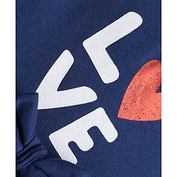Babyhug Cotton Interlock Knit Half Sleeves Frocks With Heart & Love Print Pack of 2  - Red & Navy Blue