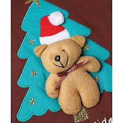 Babyhug 100% Cotton Knit Full Sleeves Sweatshirt With Bear Applique - Brown