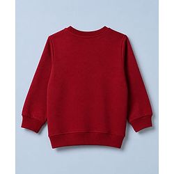 Babyhug 100% Cotton Heavy Gauge Terry Knit Sweatshirt With Full Sleeves and Lion Print - Maroon
