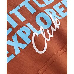 Babyhug 100% Cotton Knit Sweatshirt with Full Sleeves and Little Explorer Text in Brown