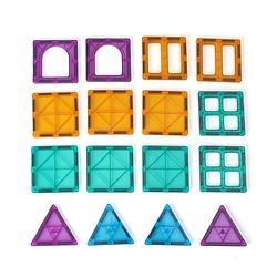 Babyhug Magnetic Tiles for Kids - 16 Piece| Magnetic Construction Set| Building Blocks| Boosts Creativity & Imagination| Learning & Educational Toy| Strong Durable Magnets| STEAM Learning