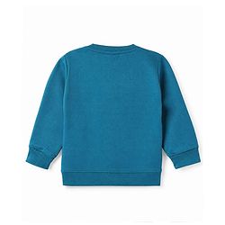 Babyhug 100% Cotton Terry Heavy Gauge Sweatshirt with Full Sleeves and New York City Print - Blue