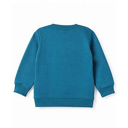 Babyhug 100% Cotton Terry Heavy Gauge Sweatshirt with Full Sleeves and New York City Print - Blue