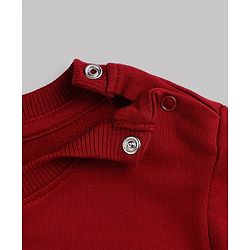 Babyhug 100% Cotton Terry Knit Heavy Gauge Sweatshirt with Full Sleeves and New York City Applique - Maroon