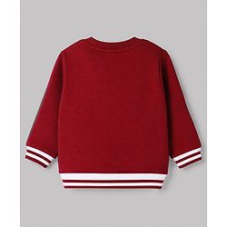 Babyhug 100% Cotton Terry Knit Heavy Gauge Sweatshirt with Full Sleeves and New York City Applique - Maroon