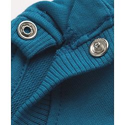 Babyhug 100% Cotton Terry Knit Sweatshirt with Full Sleeves and Reindeer Applique - Blue