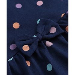Babyhug Single Jersey Knit Frock with Half Sleeve and Polka Dots Print in White & Black Pack of 2