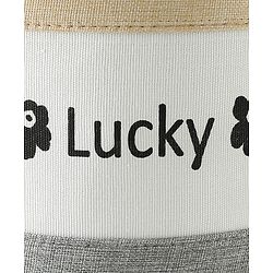 Babyhug Multicolour Foldable Fabric Storage Basket| 35 40 cm| Three-Tone Design, Decorative Lucky Print, Rope Handles| Laundry Organizer| Books, Cloths, Toys & Accessories Storage| Washable Fabric