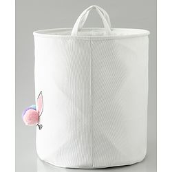 Babyhug Multicolour Foldable Fabric Storage Basket| 35 40 cm| Three-Tone Design, Decorative Lucky Print, Rope Handles| Laundry Organizer| Books, Cloths, Toys & Accessories Storage| Washable Fabric