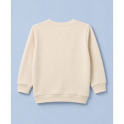Babyhug 100% Cotton Terry Knit Heavy Gauge Sweatshirt with Full Sleeves and Reindeer Applique in Offwhite