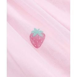 Babyhug Single Jersey Knit Frock with Half Sleeves and Strawberry Print in Pink