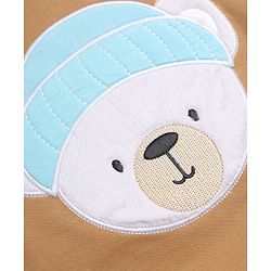 Babyhug 100% Cotton Knit Full Sleeves Sweatshirt with Bear Applique in Light Brown