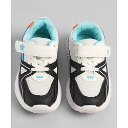 Cute Walk by Babyhug Velcro Closure Star Printed Sneakers - White