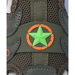 Cute Walk by Babyhug Velcro Closure Sandal Star Applique - Green