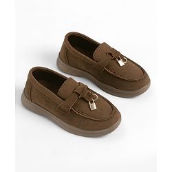 Cute Walk by Babyhug Slip On Formal & Party Wear Shoes With Applique - Brown