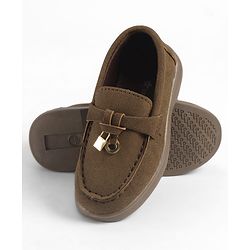 Cute Walk by Babyhug Slip On Formal & Party Wear Shoes With Applique - Brown