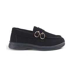 Cute Walk by Babyhug Slip On Formal & Party Wear Shoes With Applique - Black