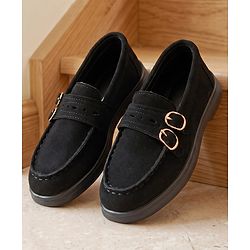 Cute Walk by Babyhug Slip On Formal & Party Wear Shoes With Applique - Black