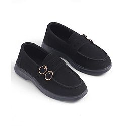 Cute Walk by Babyhug Slip On Formal & Party Wear Shoes With Applique - Black