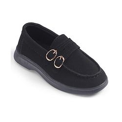 Cute Walk by Babyhug Slip On Formal & Party Wear Shoes With Applique - Black